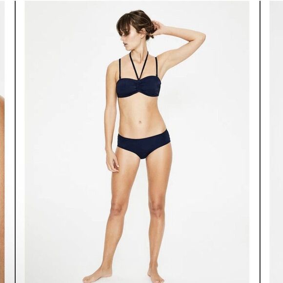 Boden Bikini Top Sz 12 Blue Sardinia Halter Strapless Gathered Swim Beach Summer - Picture 8 of 8